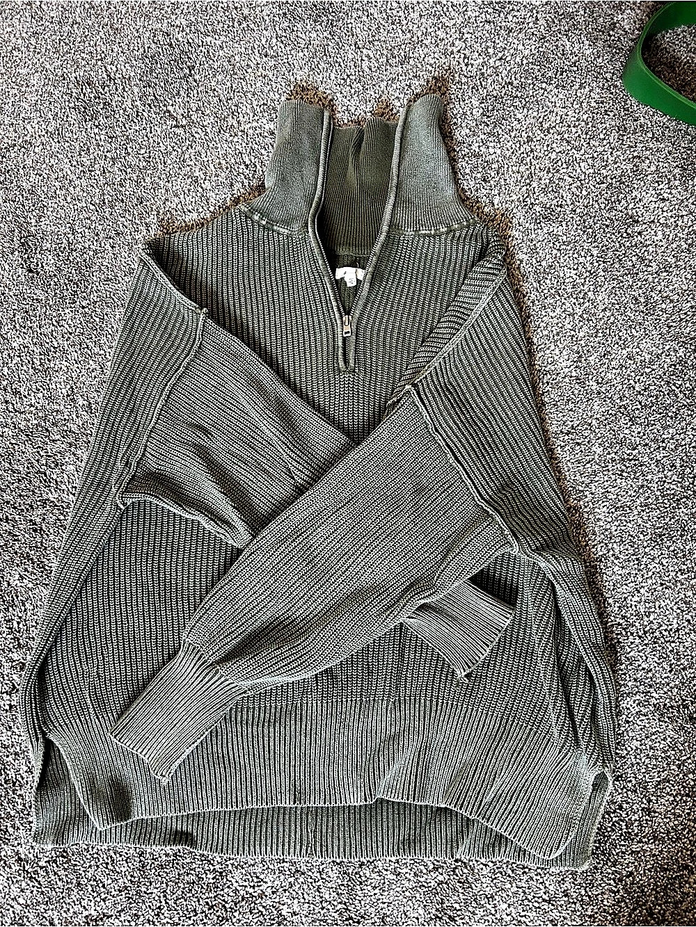 Aerie Women’s Beyond Quarter Zip - olive green - size small (S)